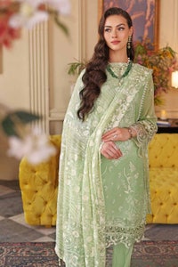 UAE -3PC Embriodered Chiffon Unstitched Suit LE-32008