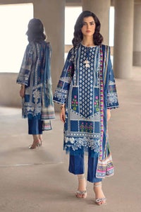 UAE -3PC Embroidered Cambric Unstitched Suit with Digital Printed Lawn Dupatta CBE-32004