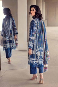 UAE -3PC Embroidered Cambric Unstitched Suit with Digital Printed Lawn Dupatta CBE-32004