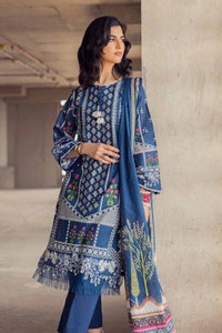 UAE -3PC Embroidered Cambric Unstitched Suit with Digital Printed Lawn Dupatta CBE-32004