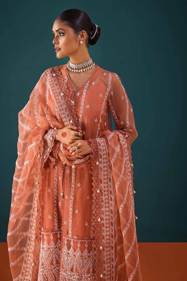 UAE -3PC Embroidered Unstitched Organza Shirt with Embroidered Organza Dupatta PRW-32016