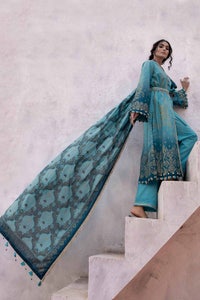 UAE -3PC Glitter Printed Lawn Unstitched Suit CL-32539 B