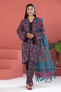 UAE -3PC Crepe Silk Unstitched Suit CR-22009