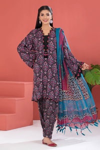 UAE -3PC Crepe Silk Unstitched Suit CR-22009