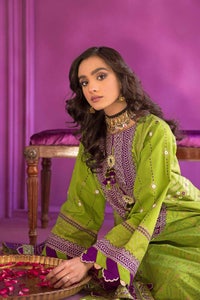UAE -3PC Embroidered Chunri Lawn Unstitched Suit With Chiffon Gold and Lacquer Printed Dupatta BM-32011