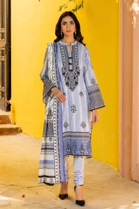 UAE -3PC Embroidered Lawn Unstitched Printed Suit CL-32157