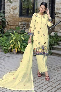 UAE -3PC Sequins Embroidered Lawn Unstitched Digital Printed Suit with Embroidered Net Dupatta CN-32008