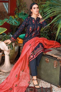 UAE -3PC Sequins Embroidered Lawn Unstitched Digital Printed Suit with Embroidered Net Dupatta CN-32011