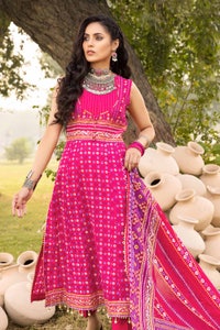 UAE -3PC Chunri Lawn Unstitched Gold Printed Suit CL-32140 A