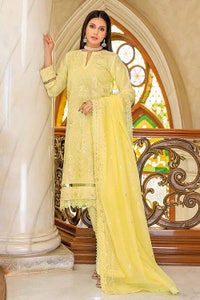 UAE -3PC Foil Embroidered Lawn Unsitched Suit With Foil Embroidered Paper Cotton Dupatta PM-32061