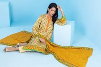 UAE -3PC Cotail Linen Unstitched Suit WNS-32067 A