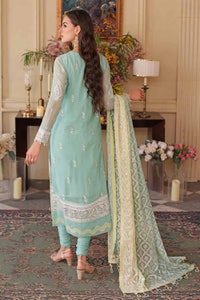 UAE -3PC Embriodered Chiffon Unstitched Suit LE-32004