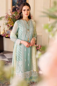 UAE -3PC Embriodered Chiffon Unstitched Suit LE-32004