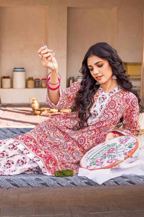 UAE -2PC Lawn Unstitched Printed Shirt Trousers Suit TL-32026 B