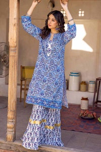 UAE -2PC Lawn Unstitched Printed Shirt Trousers Suit TL-32026 A