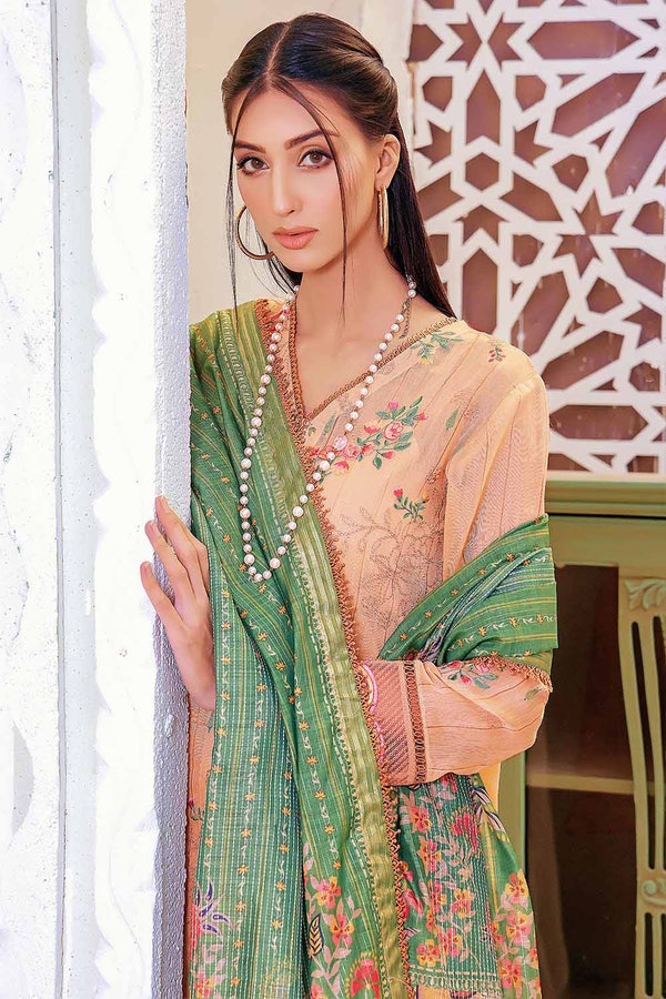 UAE -3PC Embroidered Dobby Unstitched Suit DB-32009