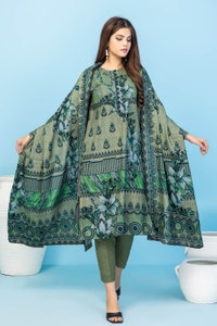 UAE -3PC Dhanak Unstitched Printed Suit WNS-32061