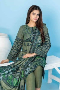 UAE -3PC Dhanak Unstitched Printed Suit WNS-32061