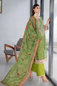 UAE -3PC Embroidered Digital Printed Cotton Net Unstitched Suit with Digital Printed Silk Dupatta with Lace SSM-32031