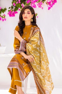 UAE -3PC Unstitched Printed Lawn Suit CL-22232 A