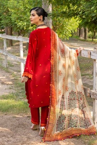 UAE -3PC Embroidered Silk Unstitched Suit with Digital Printed Silk Dupatta SSM-32035