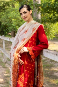 UAE -3PC Embroidered Silk Unstitched Suit with Digital Printed Silk Dupatta SSM-32035
