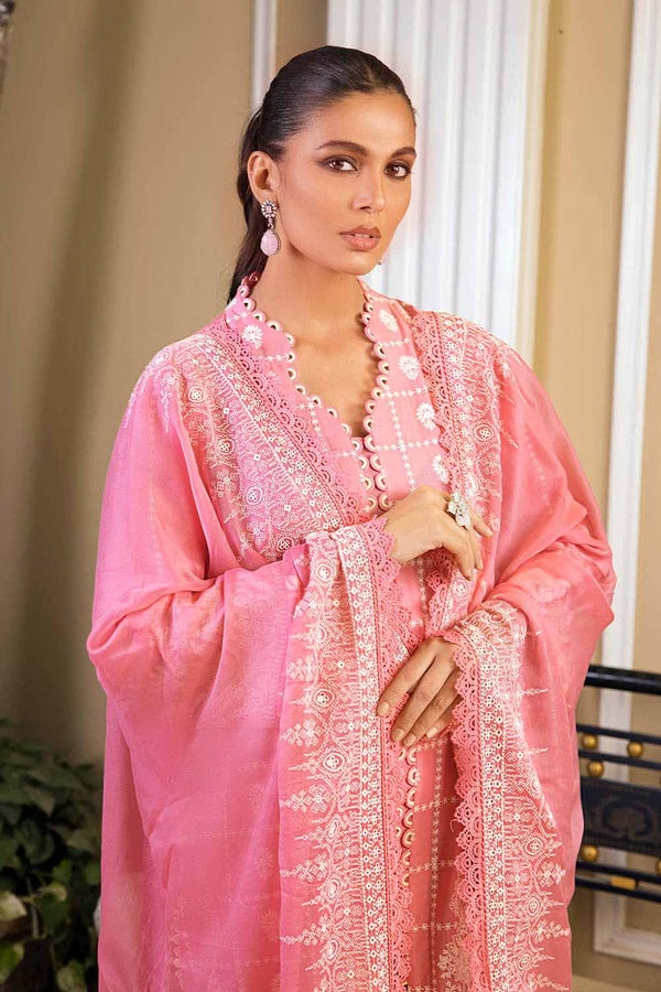 UAE -3PC Embroidered Lawn Unstitched Suit With Embroidered Chiffon Dupatta PM-32038
