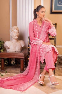 UAE -3PC Embroidered Lawn Unstitched Suit With Embroidered Chiffon Dupatta PM-32038