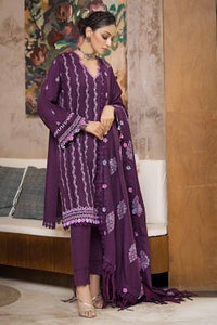 UAE -3PC Embroidered Pashmina Unstitched Suit with Embroidered Pashmina Shawl AP-32004