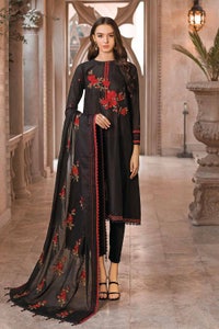 UAE -3PC Embroidered Lawn Unstitched Suit With Embroidered Denting Lawn Dupatta DN-32024