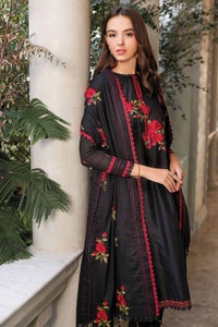 UAE -3PC Embroidered Lawn Unstitched Suit With Embroidered Denting Lawn Dupatta DN-32024