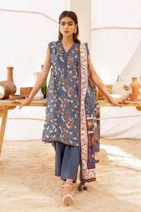 UAE -3PC Printed Cambric Unstitched Suit with Lawn Dupatta CBN-32023