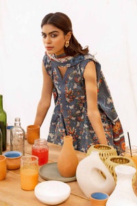UAE -3PC Printed Cambric Unstitched Suit with Lawn Dupatta CBN-32023