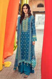 UAE -3PC Chunri Lawn Unstitched Gold Printed Suit CL-32093 A