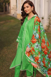 UAE -3PC Dobby Lawn Unstitched Suit With Laces and Denting Lawn Dupatta DN-32061