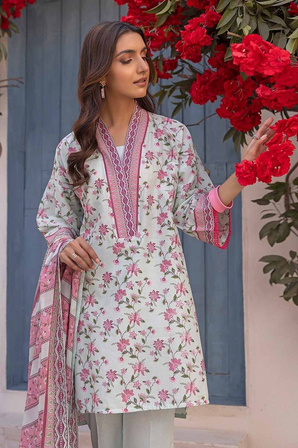 UAE -3PC Printed Lawn Unstitched Suit CL-32363 B