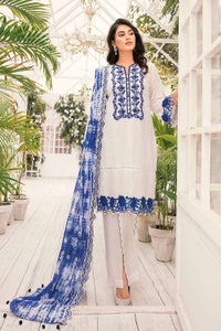 UAE -3PC Embroidered Lawn Unstitched Suit With Embroidered Denting Lawn Dupatta DN-32067