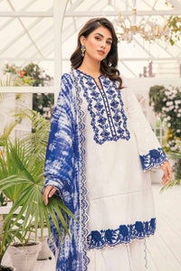 UAE -3PC Embroidered Lawn Unstitched Suit With Embroidered Denting Lawn Dupatta DN-32067