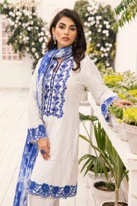 UAE -3PC Embroidered Lawn Unstitched Suit With Embroidered Denting Lawn Dupatta DN-32067