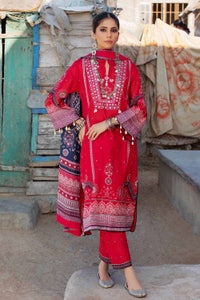 UAE -3PC Embroidered Lawn Unstitched Printed Suit With Denting Lawn Dupatta DN-32073 B