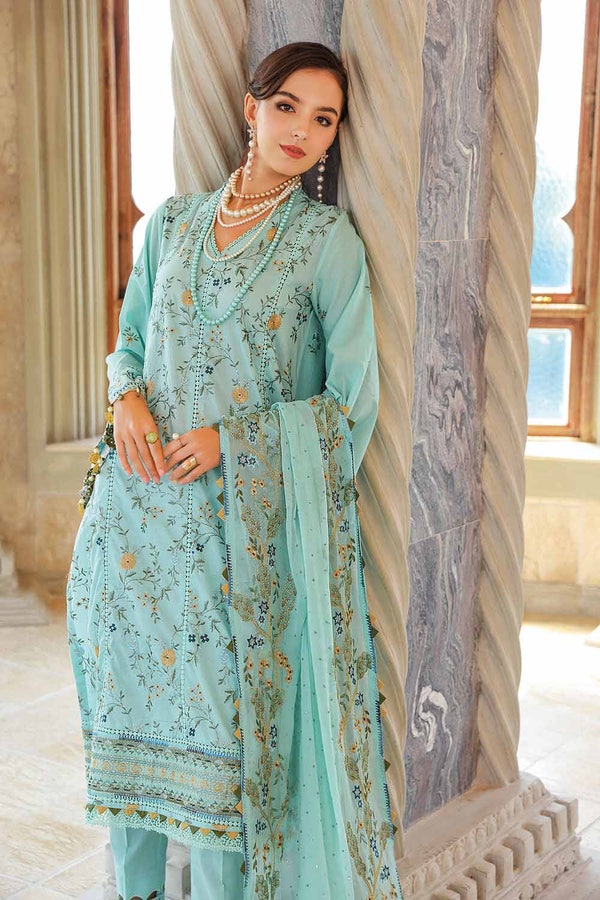 UAE -3PC Sequins Embroidered Lawn Unstitched Suit With Sequins Embroidered Chiffon Dupatta PM-32036