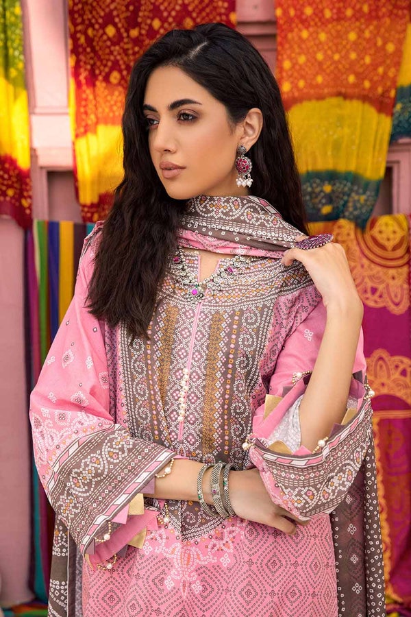 UAE -3PC Chunri Lawn Unstitched Lacquer Printed Suit CL-32054 A