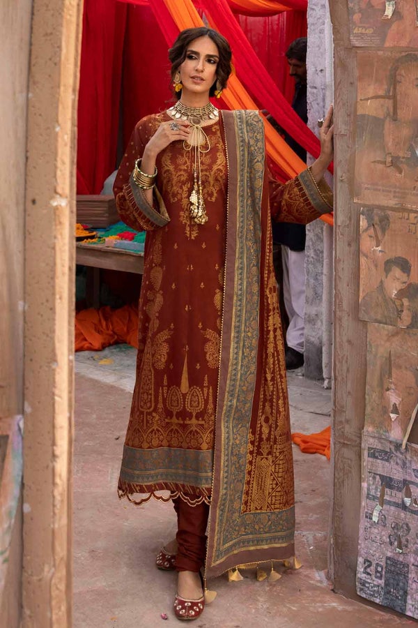 UAE -3PC Glitter Printed Lawn Unstitched Suit CL-32537 B