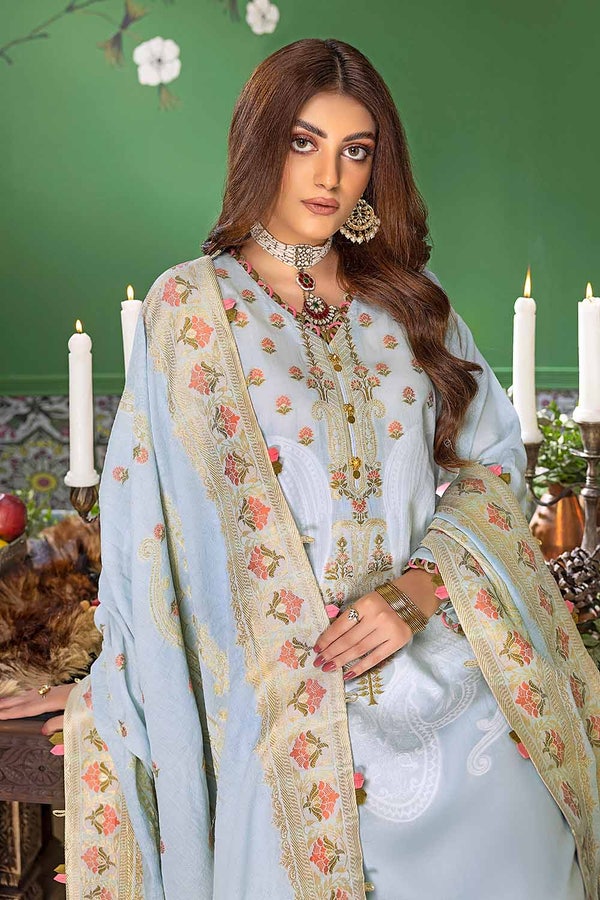 UAE -3PC Jacquard Unstitched Suit MJ-32038