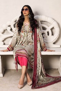 UAE -3PC Linen Unstitched Digital Printed Suit CV-22003 B