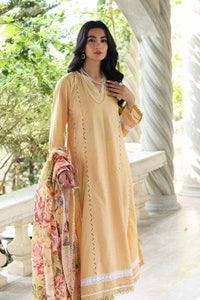 UAE -3PC Lawn Unstitched Digital Printed Crochet Lace Suit With Denting Dupatta DN-32054