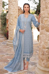 UAE -3PC Schiffli Embroidered Swiss Voile Unstitched Suit LSV-32013