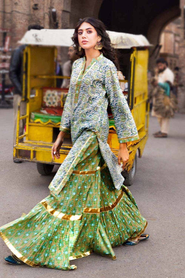 UAE -2PC Lawn Unstitched Printed Shirt Trousers Suit TL-32028 A