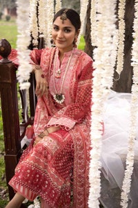 UAE -3PC Embroidered Jacquard Printed Unstitched Suit with Embroidered Stripe Dupatta FE-32023