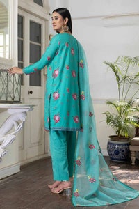 UAE -3PC Sequins Embroidered Lawn Unstitched Digital Printed Suit with Embroidered Net Dupatta CN-32010